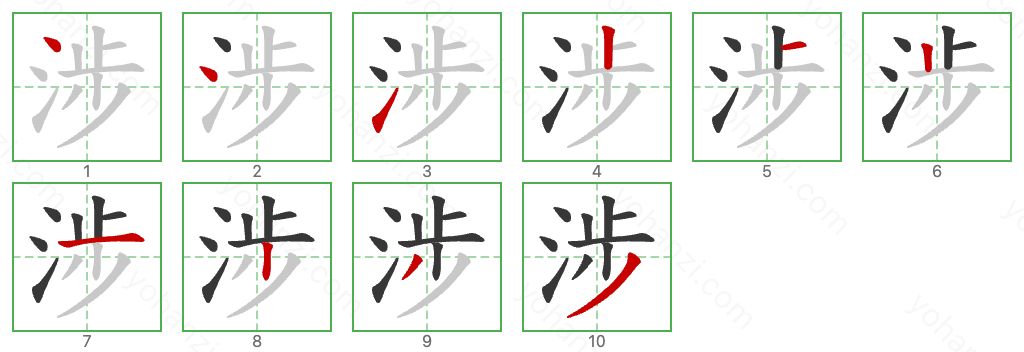 涉 Stroke Order Diagrams