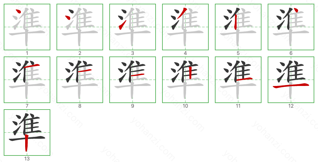 準 Stroke Order Diagrams