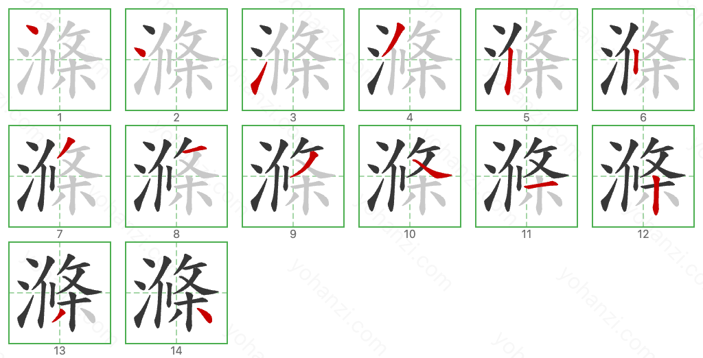 滌 Stroke Order Diagrams