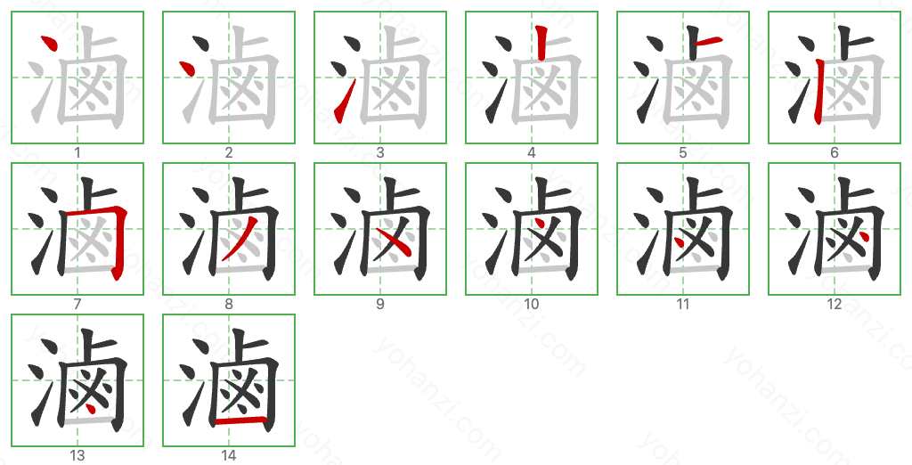 滷 Stroke Order Diagrams