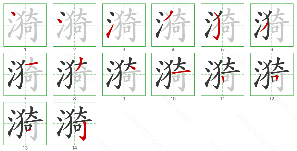 漪 Stroke Order Diagrams