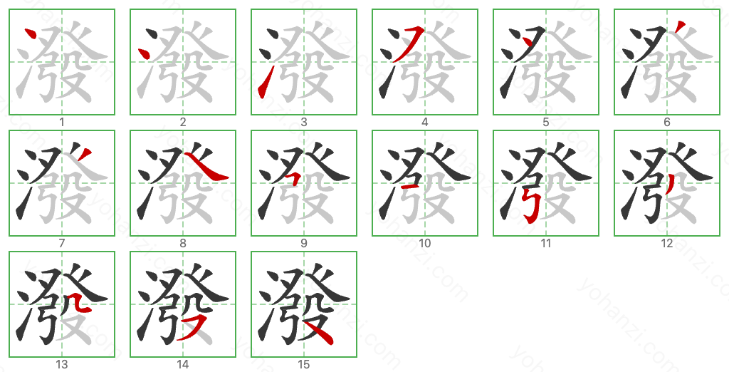 潑 Stroke Order Diagrams