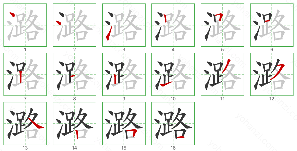 潞 Stroke Order Diagrams