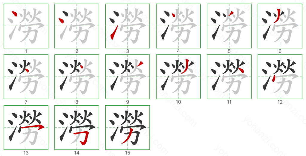 澇 Stroke Order Diagrams