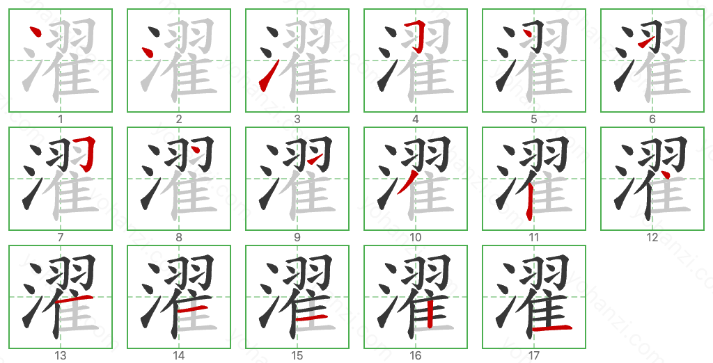 濯 Stroke Order Diagrams