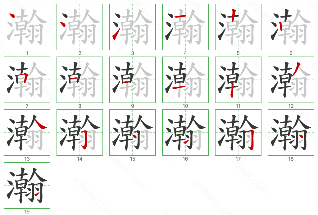 瀚 Stroke Order Diagrams