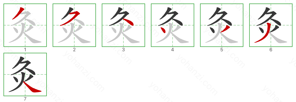 灸 Stroke Order Diagrams