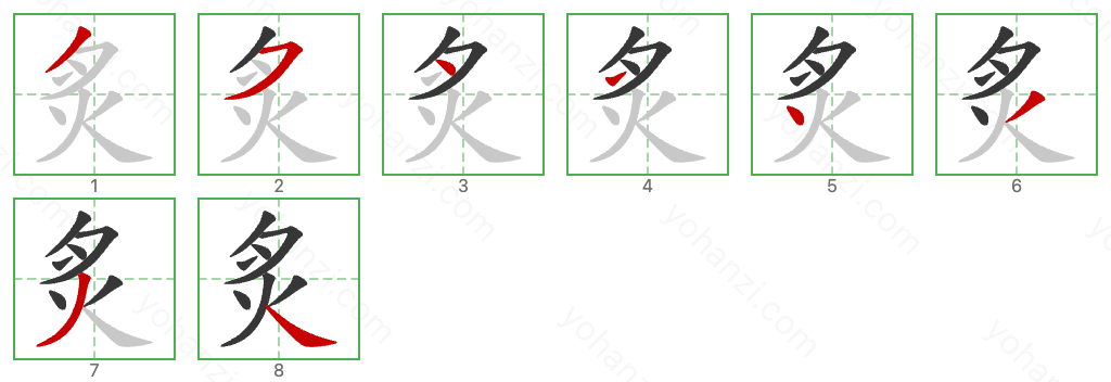 炙 Stroke Order Diagrams