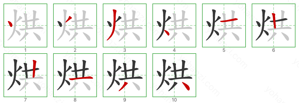 烘 Stroke Order Diagrams