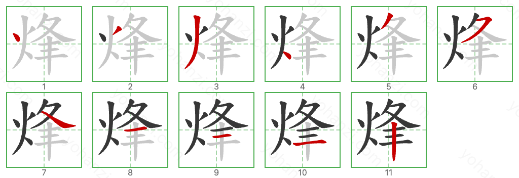 烽 Stroke Order Diagrams