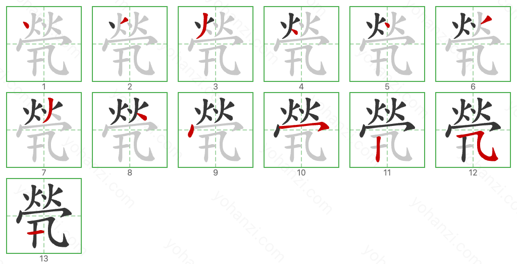 煢 Stroke Order Diagrams