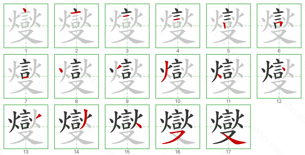 燮 Stroke Order Diagrams