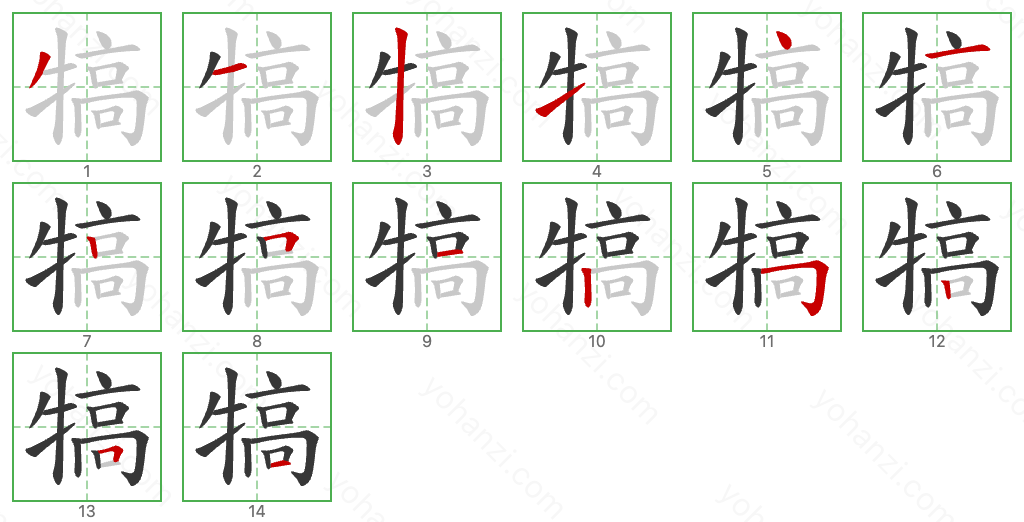 犒 Stroke Order Diagrams