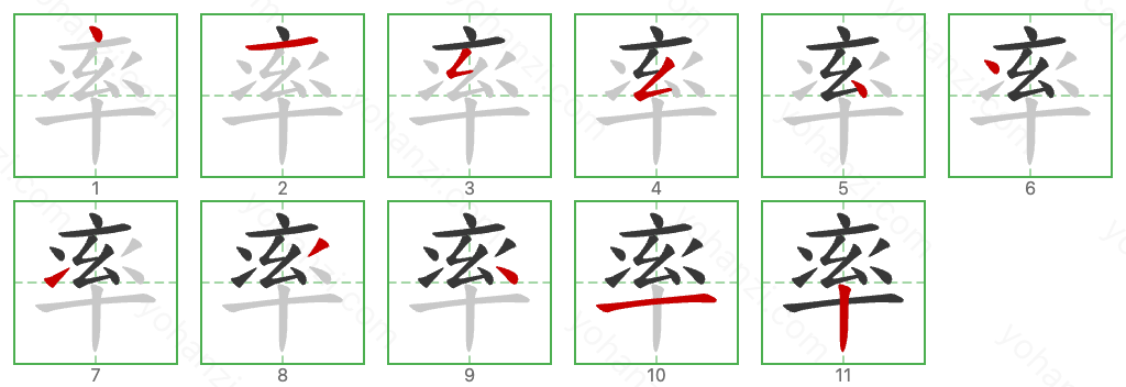 率 Stroke Order Diagrams