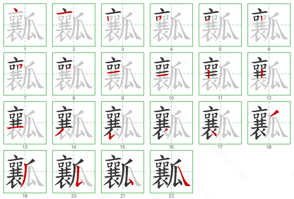 瓤 Stroke Order Diagrams