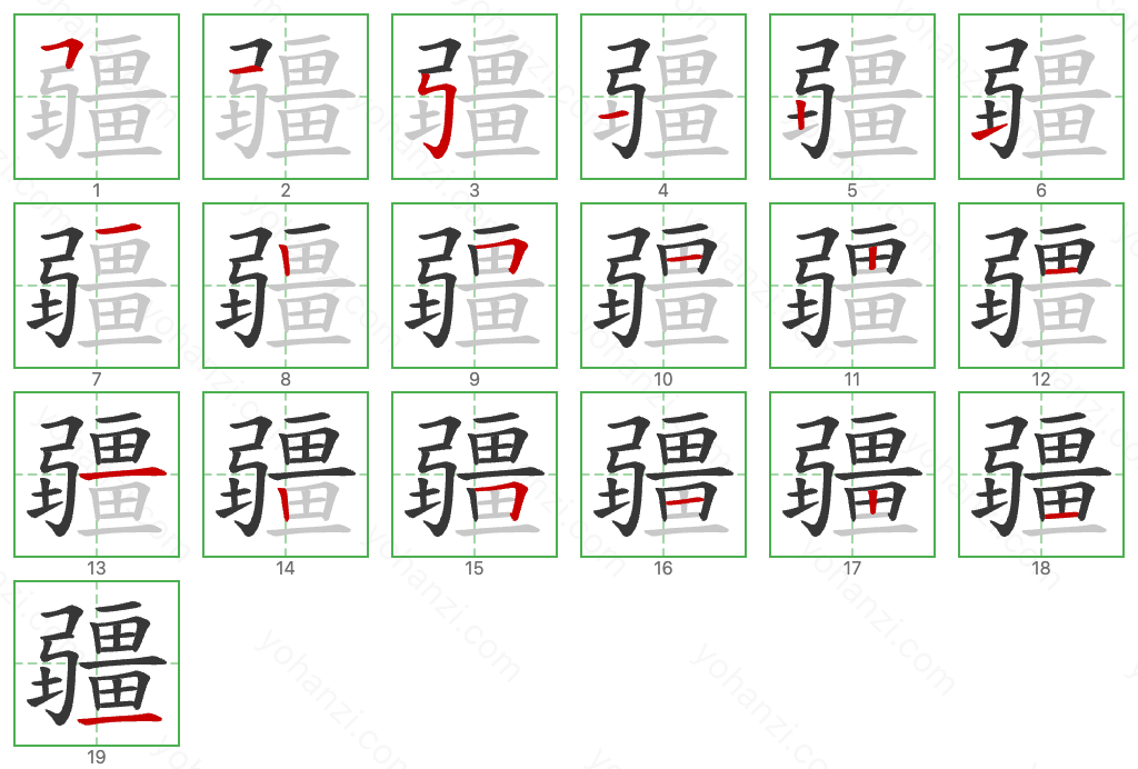 疆 Stroke Order Diagrams