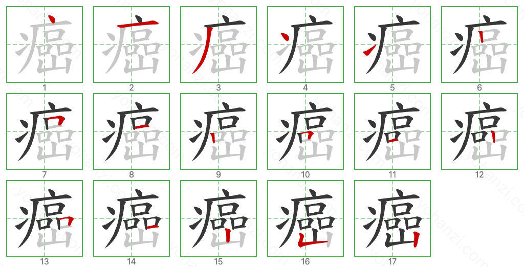 癌 Stroke Order Diagrams