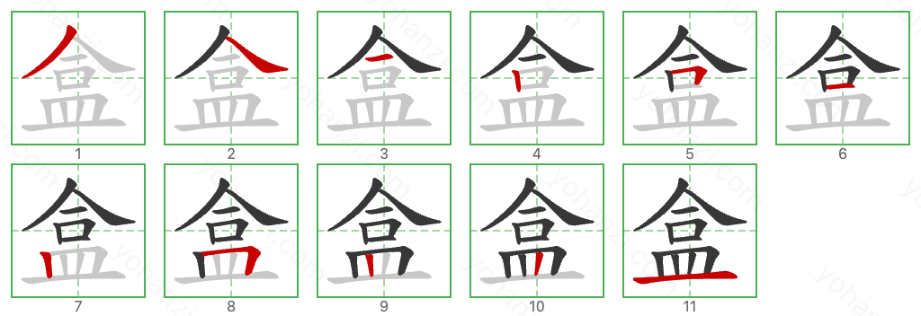 盒 Stroke Order Diagrams