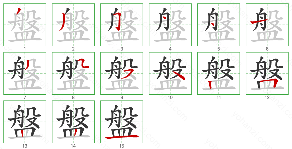 盤 Stroke Order Diagrams