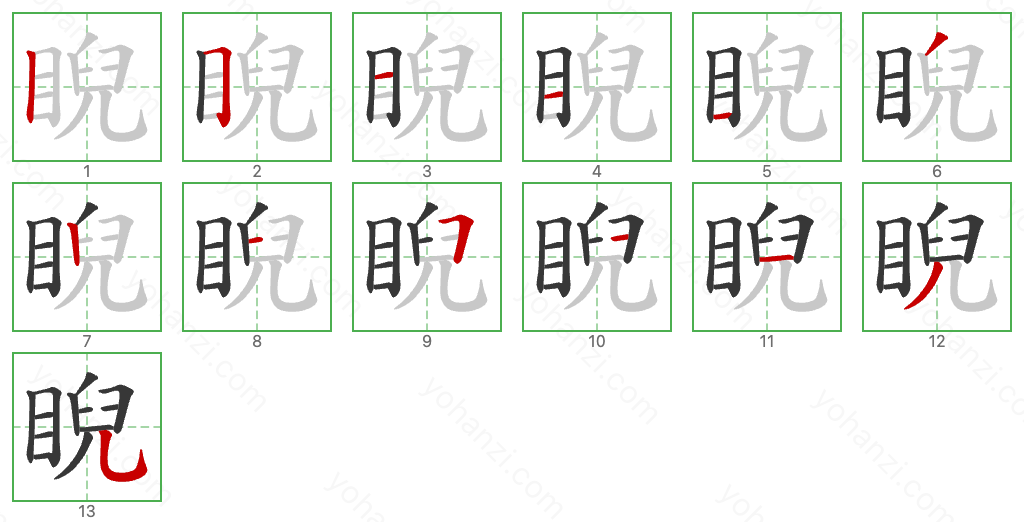 睨 Stroke Order Diagrams