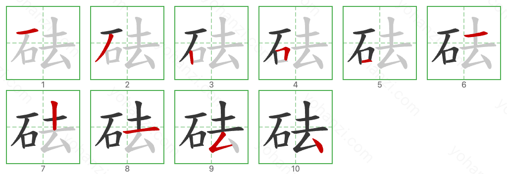 砝 Stroke Order Diagrams