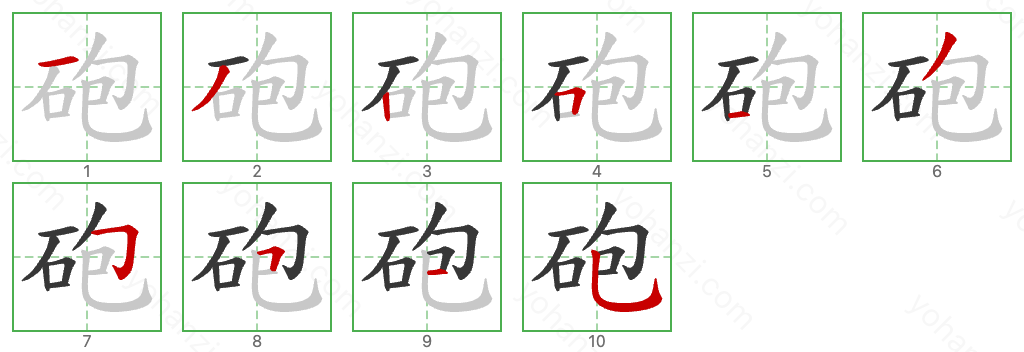 砲 Stroke Order Diagrams