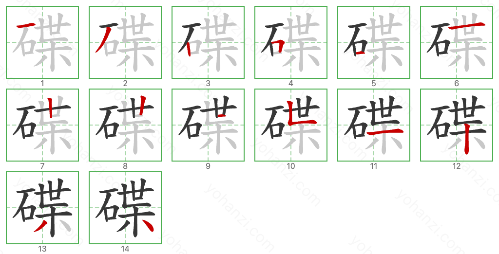 碟 Stroke Order Diagrams