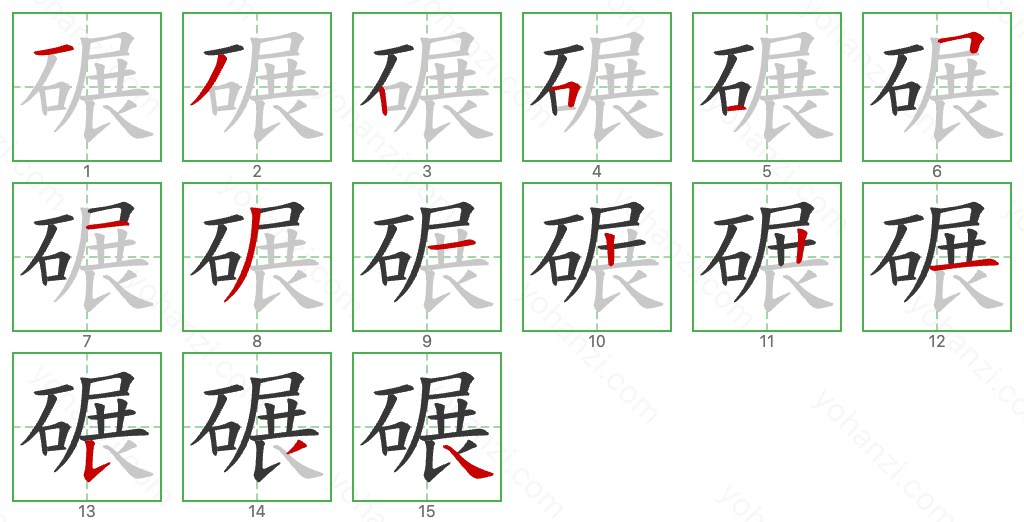 碾 Stroke Order Diagrams