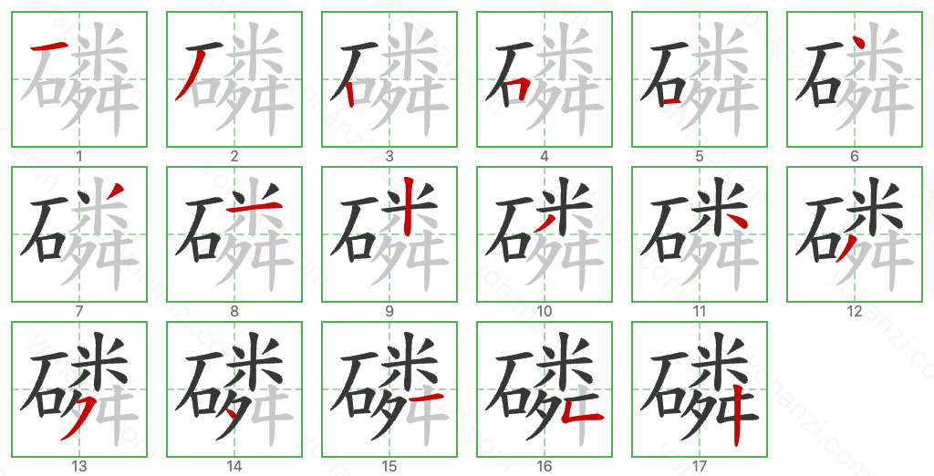 磷 Stroke Order Diagrams