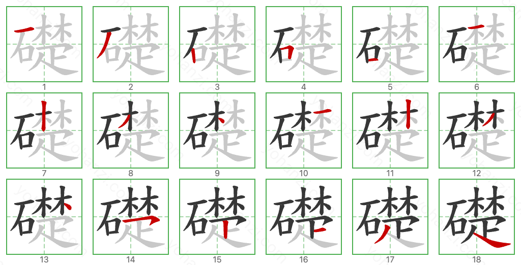 礎 Stroke Order Diagrams