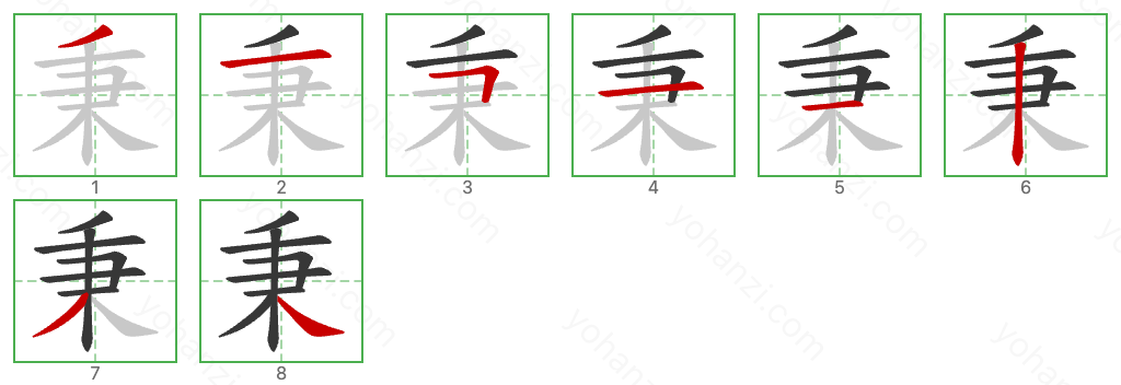 秉 Stroke Order Diagrams