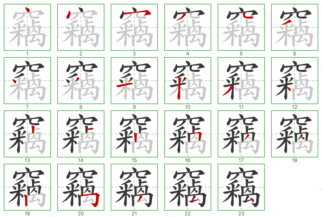 竊 Stroke Order Diagrams