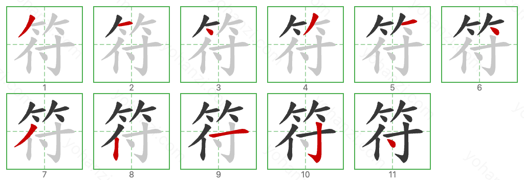 符 Stroke Order Diagrams