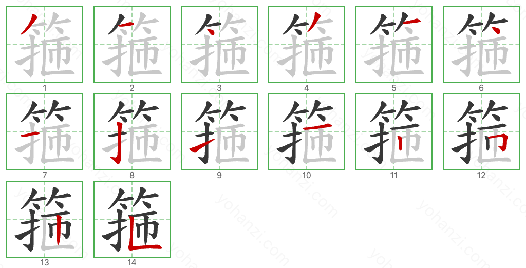 箍 Stroke Order Diagrams