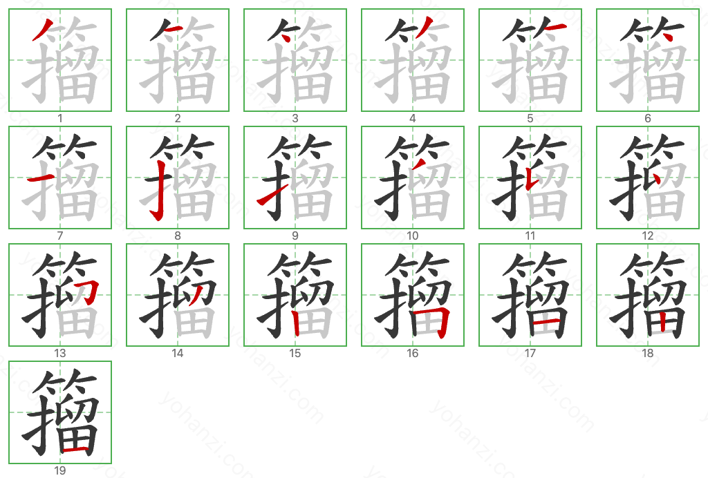 籀 Stroke Order Diagrams