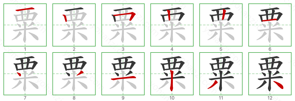 粟 Stroke Order Diagrams