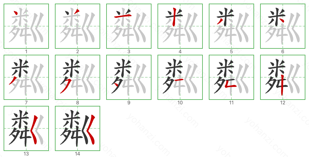 粼 Stroke Order Diagrams