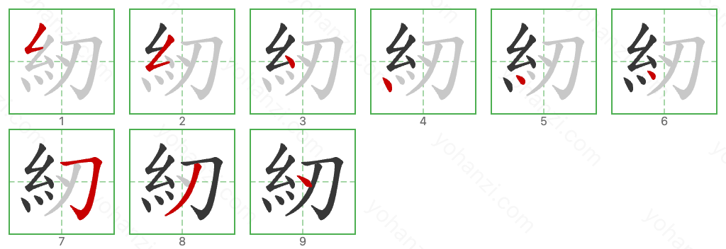 紉 Stroke Order Diagrams