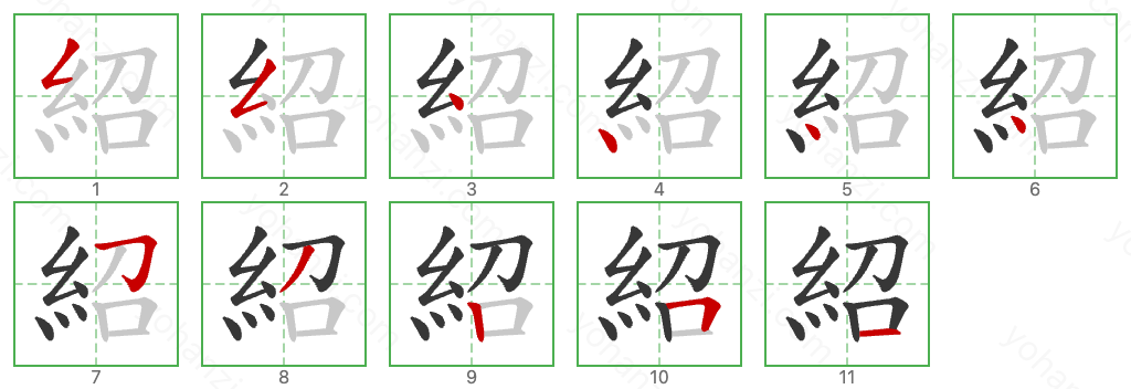 紹 Stroke Order Diagrams