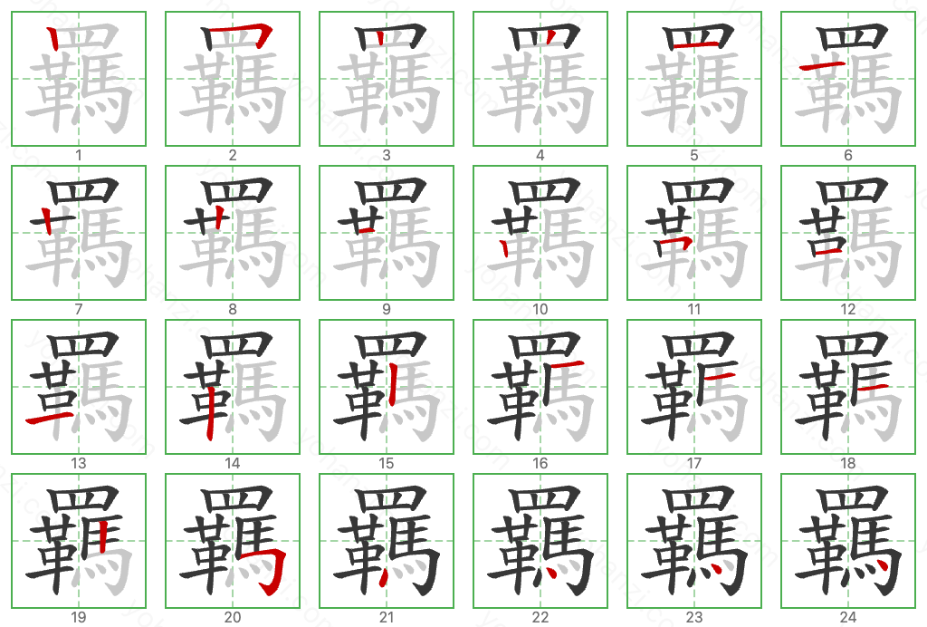 羈 Stroke Order Diagrams