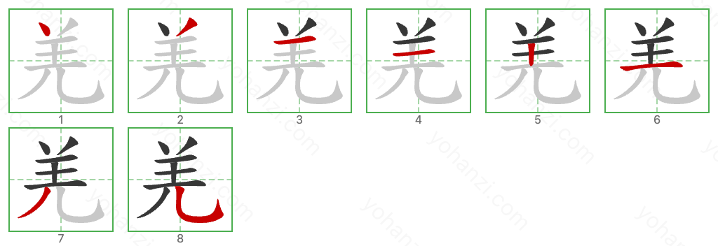 羌 Stroke Order Diagrams