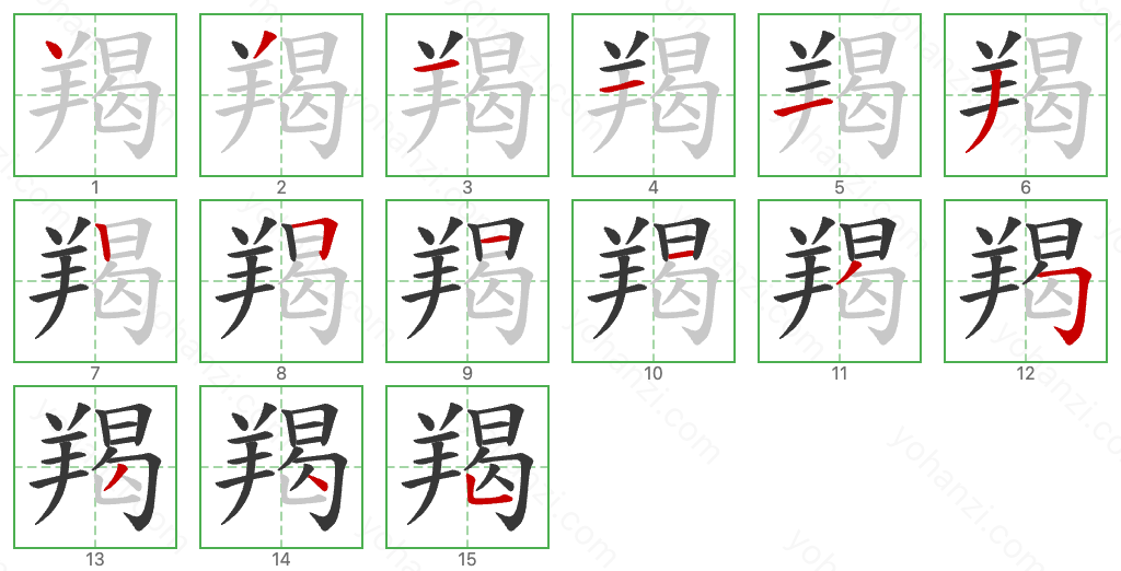 羯 Stroke Order Diagrams