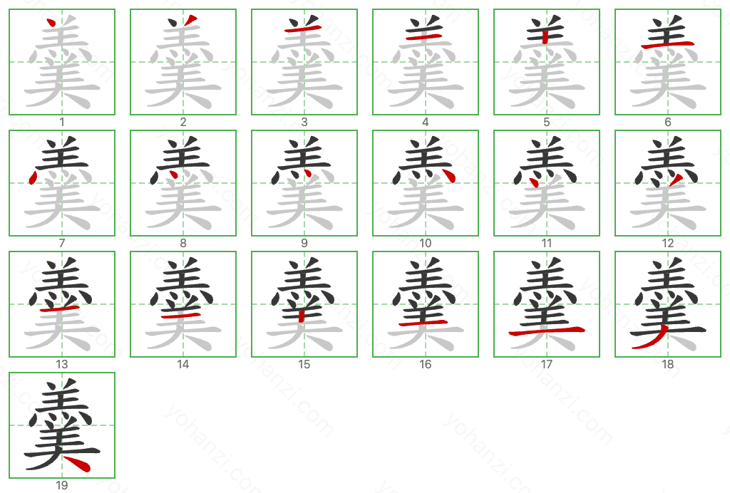 羹 Stroke Order Diagrams