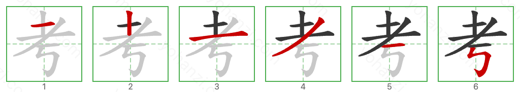 考 Stroke Order Diagrams