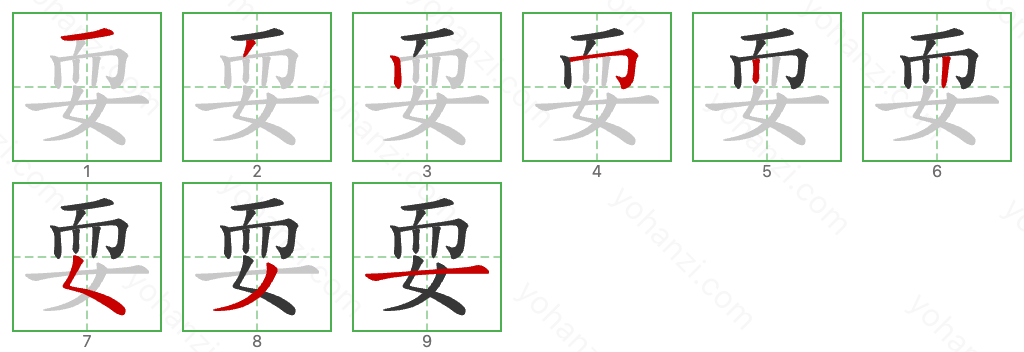 耍 Stroke Order Diagrams