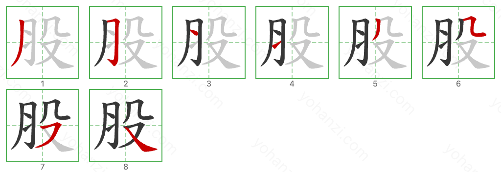 股 Stroke Order Diagrams