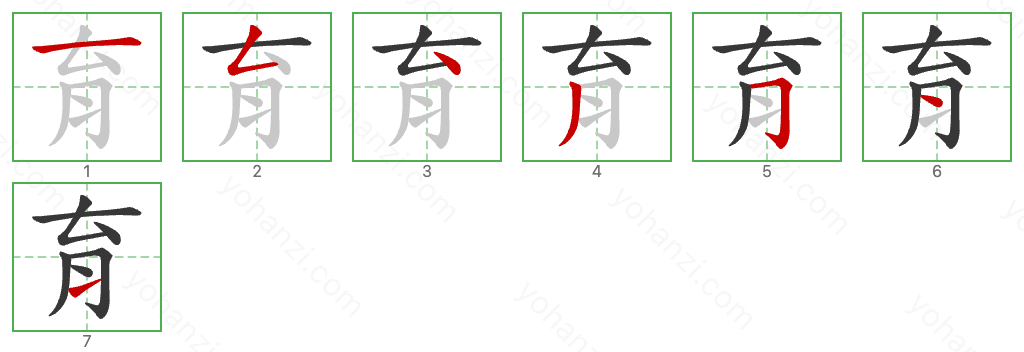 育 Stroke Order Diagrams