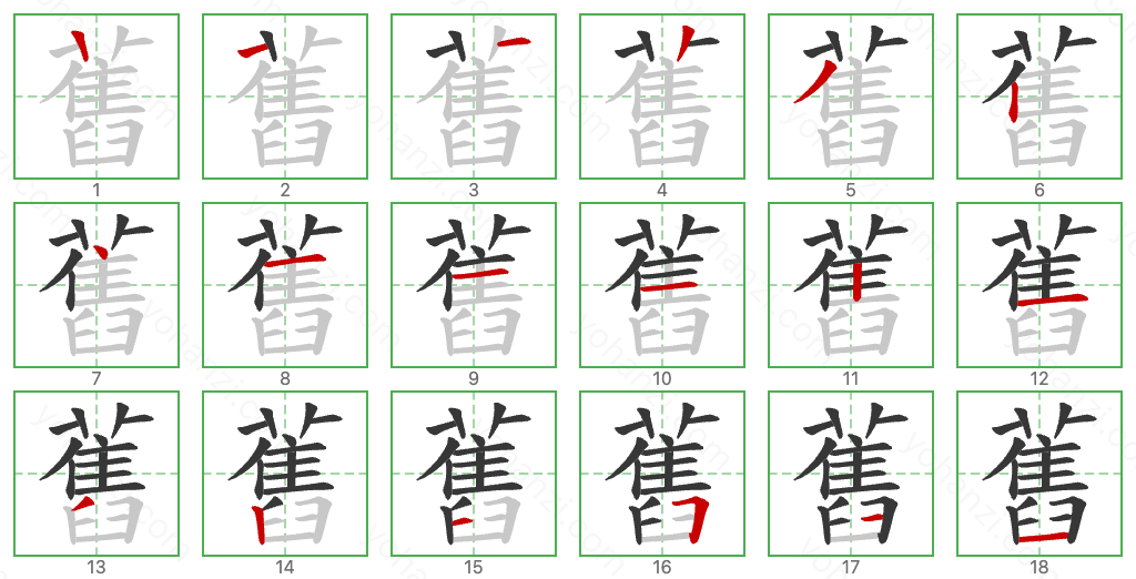 舊 Stroke Order Diagrams