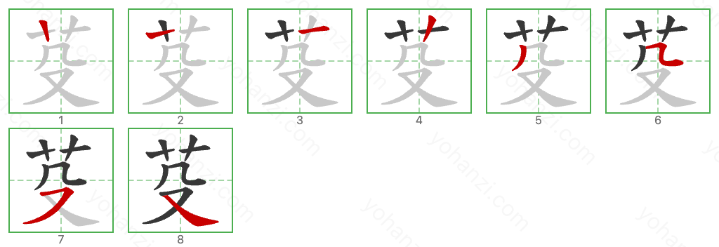 芟 Stroke Order Diagrams