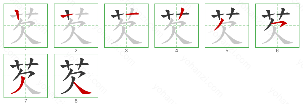 芡 Stroke Order Diagrams